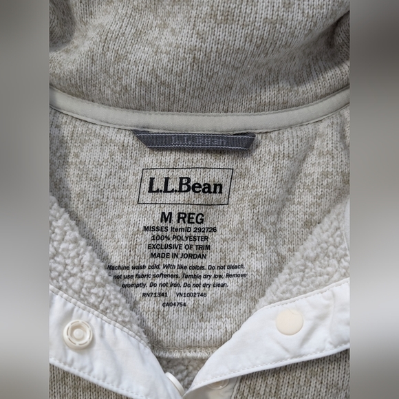 Women's LL Bean Sweater Fleece Pullover Medium Sailcloth - Picture 5 of 9